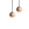 Yellow Travertine Pendant Light - Retro Cream Wabi-sabi Style for B&B, Restaurant, Bedroom, or Bedside.