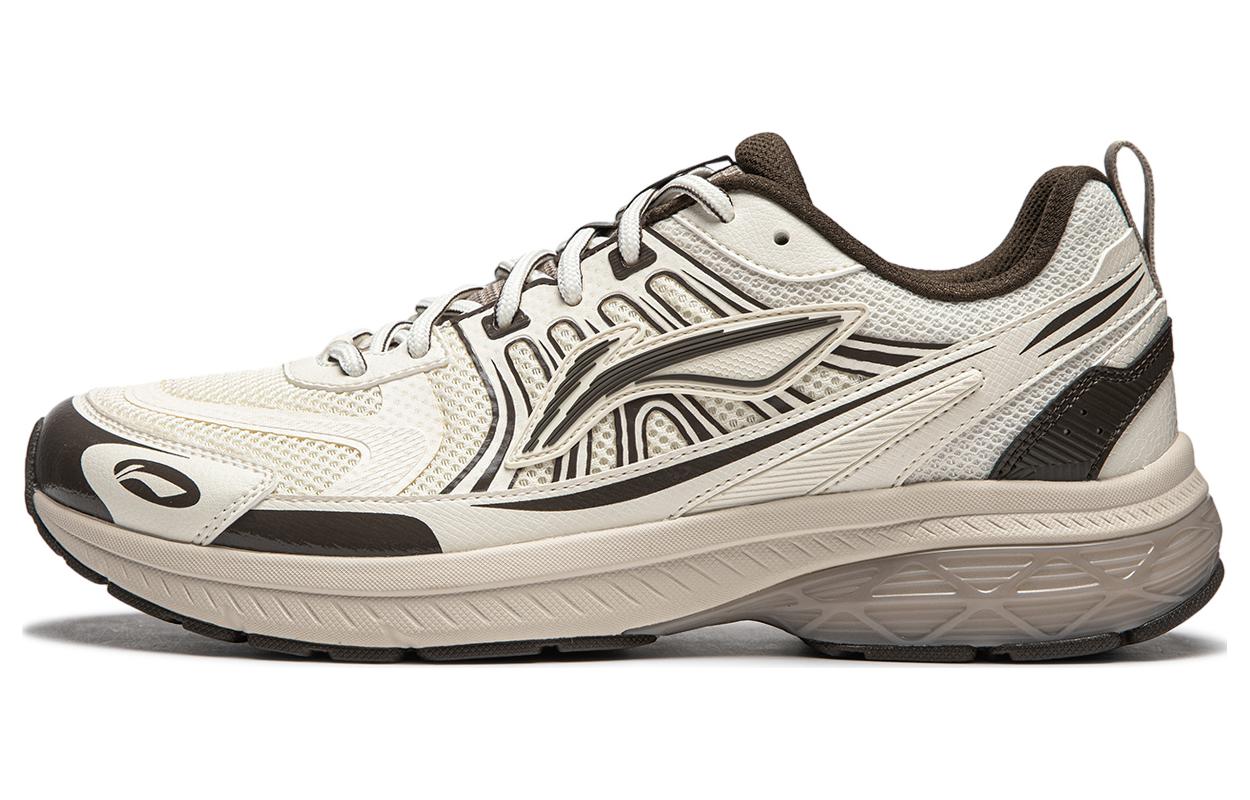 Li Ning Fuyao 1.0 V3 Амортизирующие Низкие Спринтерские Беговые Кроссовки Мужские Белый Коричневый ARXU003-2 39.5