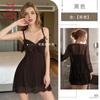 Sexy Lace Suspender with Chest Pad French Deep V Mesh Sweet Loungewear Set