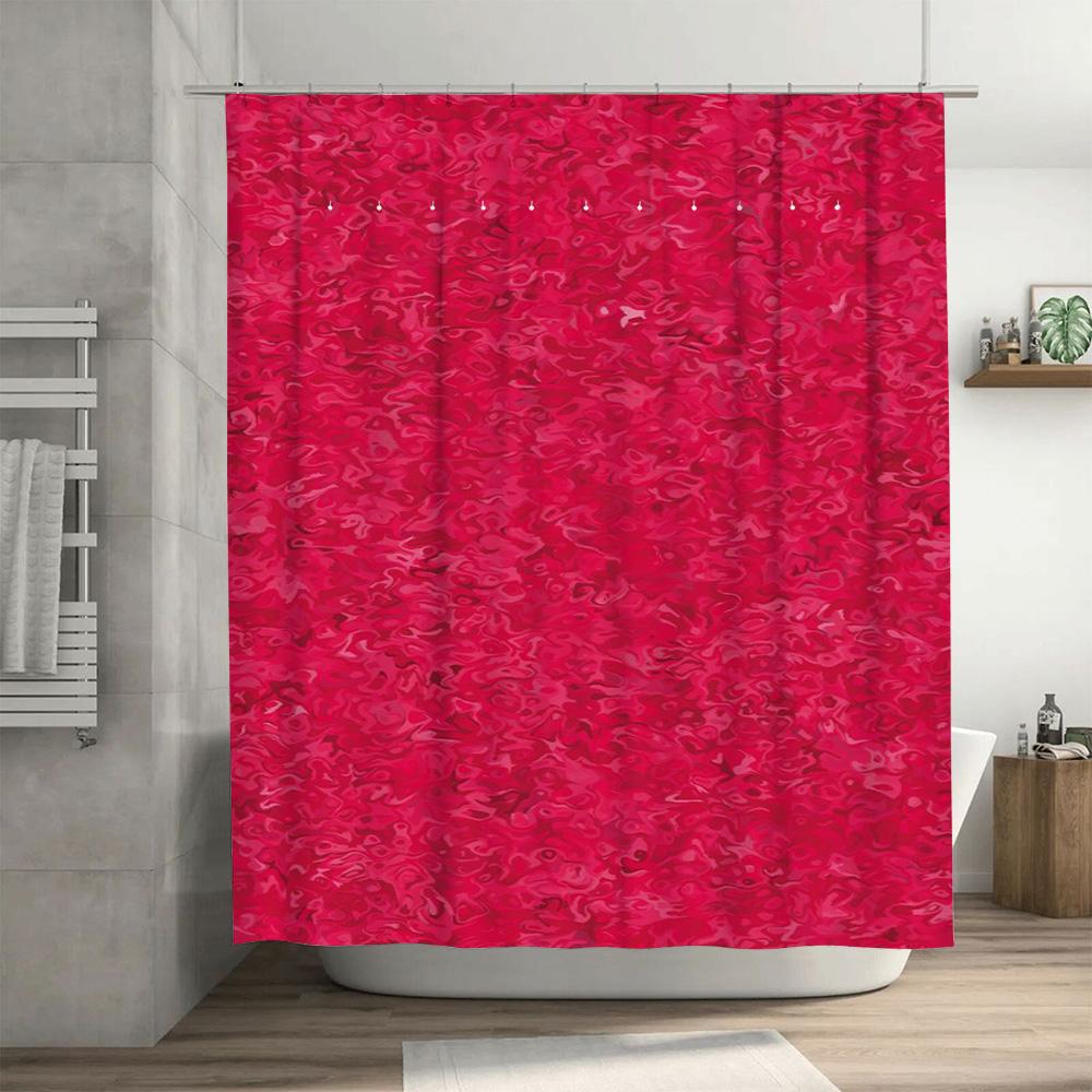 Tenda da Doccia Impermeabile per Bagno con Fantasia Rossa di Lusso Decorazione per la Casa