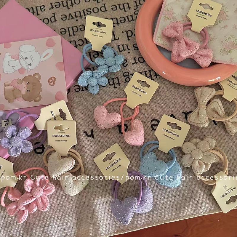 Herz Blume Schleife Haargummi: Kinder Hochelastischer Nahtloser Pferdeschwanzhalter