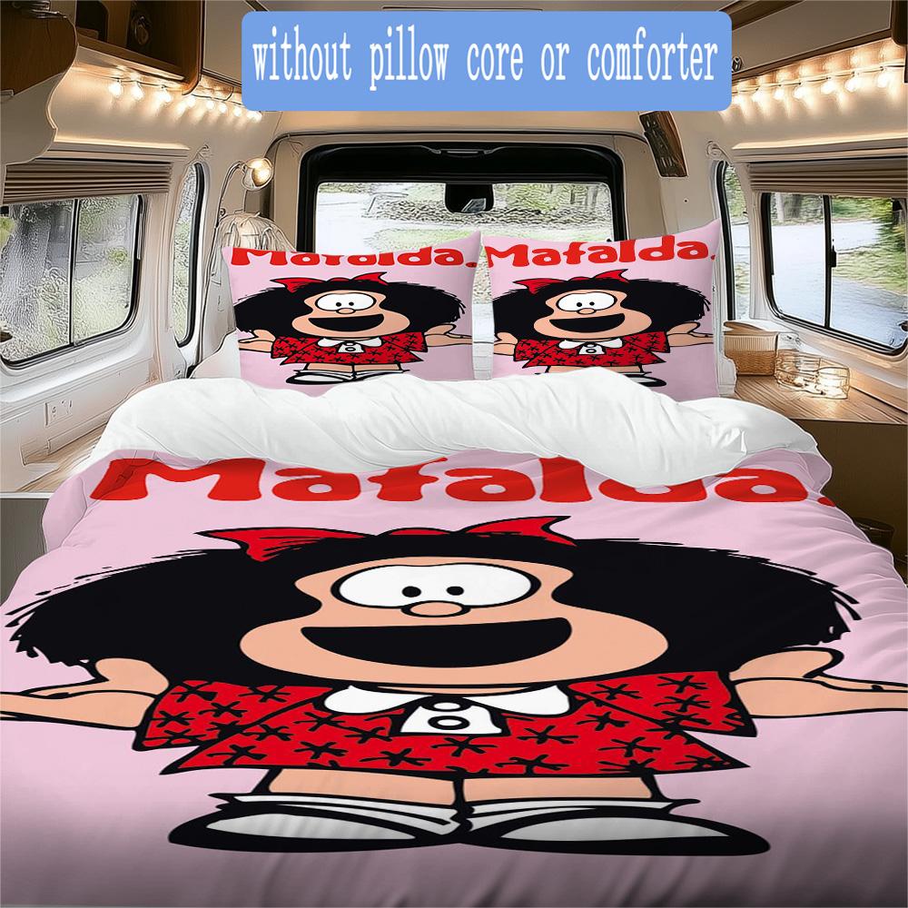 Mafalda Pattern Bedding,Quilt Set Quilt Cover Pillowcase Home Birthday Gift (1*duvet Cover+2*pillowcase,without core)ZSJT0917067