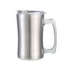 Isolierter Becher Edelstahlbecher mit Deckel, Doppelwandiger Bierkrug, Becher mit Henkel, Isolierter Bierkrug