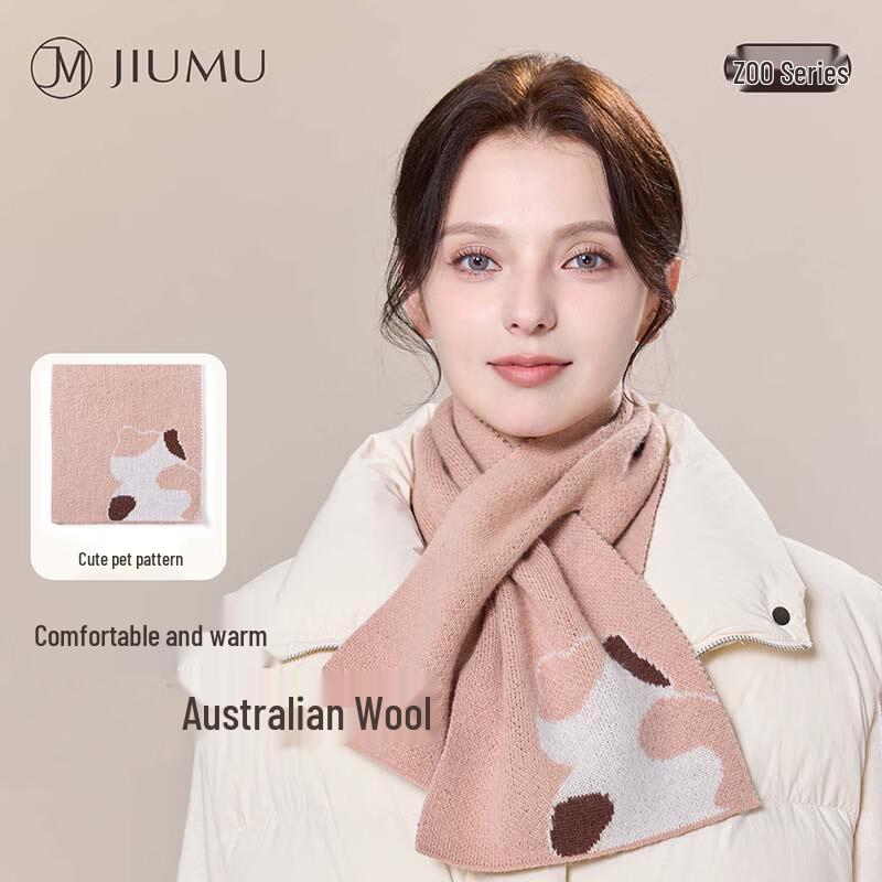 JIUMU Women s Pure Wool Knitted Cross Scarf One Size