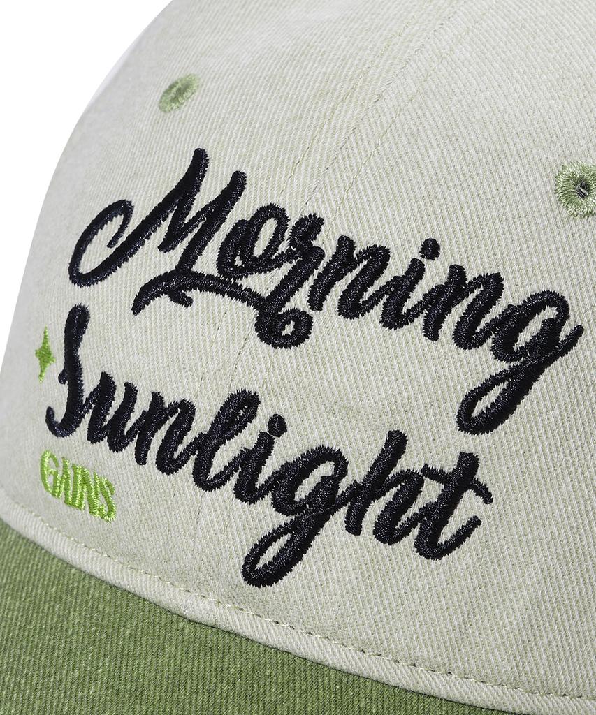 GAINSBORO Lettering Mix Cotton Ball Cap_Beige/Green