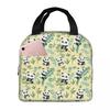 Cartoon Panda And Bamboo Pattern Insulated Lunch Bag for Women Kids Portable Food Boxes Thermal Lunch Box Tote