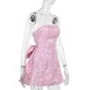 YJ24112 Summer 2024 Stylish Jacquard Bowknot Tube Top Mini Dress for Women