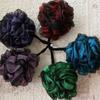Charcoal Loofah Sponge, Shower Loofah 60g/PCS - Body Scrubber Loofa Set of 4 - Charcoal Blue, Green, Purple & Red, Bath Sponge for Men and Women