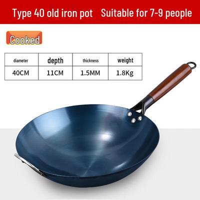 Hakka Xiang Hand-Seasoned Uncoated Round Bottom Iron Wok