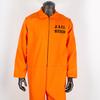 Halloween Prisoner Cosplay Jumpsuit with Manacle Halloween Unisex Children Adult Role Play Outfit Long Sleeves Lapel Zipper Festivals Parties Costume