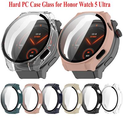 Estojo 2 em 1 para PC e Película Adequado para Honor Watch 5 Ultra Estojo de PC Integrado e Vidro Temperado Protetor