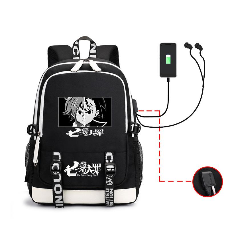 Japanese Anime Peripheral Simple Business Backpack Multi-Function Usb Large Capacity Backpack 19inch