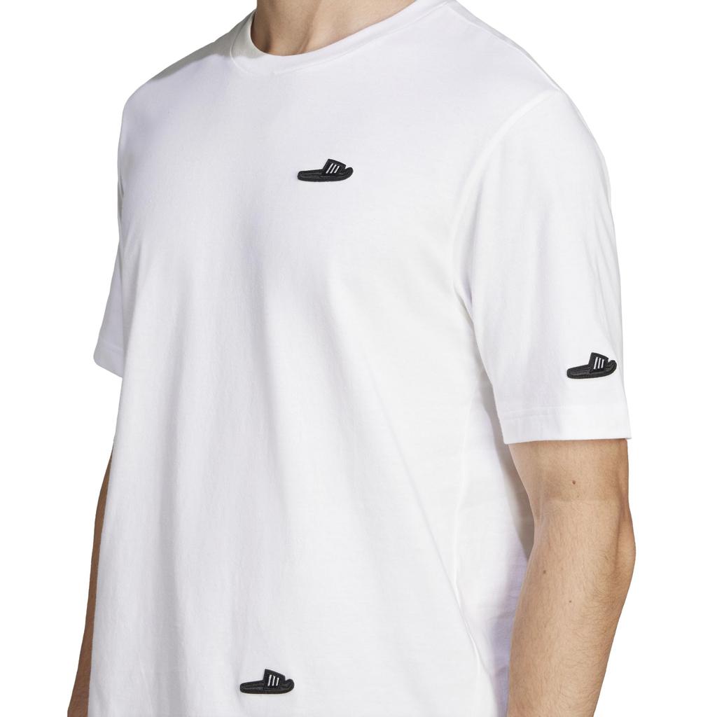 Adidas KPJ76 Short Sleeve Sandal White Size Men's T-Shirt, (JJ3999), J/XL