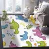 Cartoon Dinosaur Washable Area Rugs Simple Cute Non Slip Rugs for Living Room Bedroom, Low Pile Floor Mat Large Indoor Carpet