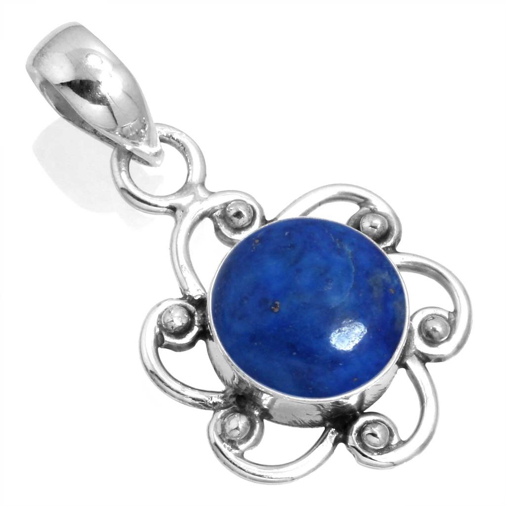 925 Sterling Silver Pendant Women Gemstone Handmade Jewelry Thanksgiving Gift Blue Green Purple Copper Turquoise Pearl Lapis Mother Of Pearl Cocktail