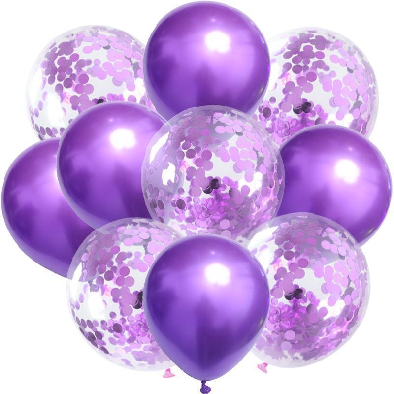Birthday & Ceremony Decoration Balloon Set: Metallic Sequins, Table & Ground Floating Balloons.