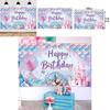 Mermaid Birthday Party Backdrop Fabric For Childrens Event Decoration