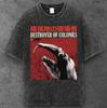 Herren Ameisenbär Grafik Oversized T-Shirt Gewaschenes Schwarz Y2K Grunge S-2XL