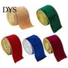 Wide Ribbon for Wreaths Velvet Christmas Ribbon, 2.5 x 78 Inch Wired with Gold Edges Red Green Gift Wrapping, Bow Making, DIY Crafts, Garland, Wreath,