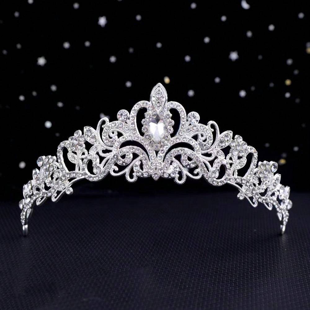 

Кристальная тиара со стразами для невесты, Идеально подходит для свадебной фотографии и наряжания с высококачественными формальными тиарами Silver разноцветный