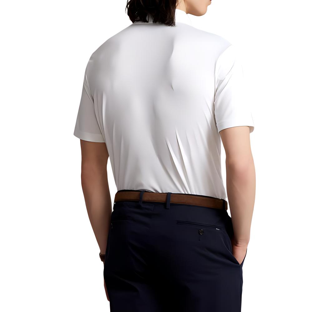 Polo Ralph Lauren SS24 Ribbed Embroidered Short Sleeve Polo Shirt Men Tops White 710864868-004