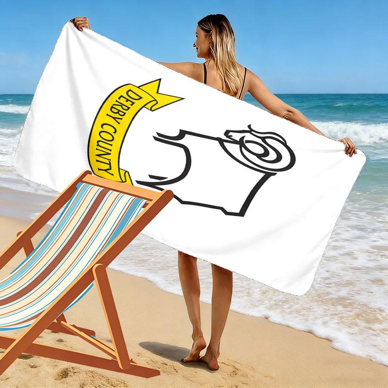 Derby County poster Beach Towel, Large Soft Quick Dry Towel for Beach Camping Swimming
