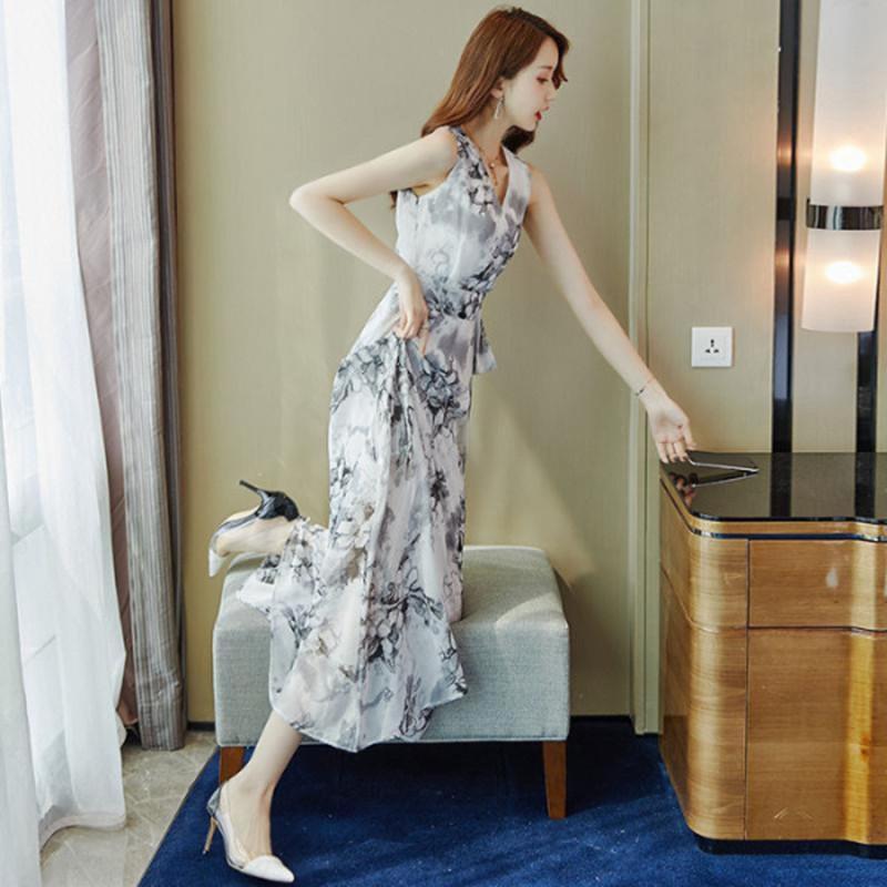 Dámské plážové šaty Dlouhé šaty Dámské Velká velikost S-3XL Letní Dlouhé šaty Nové Zavazování v pase Tenké Šaty na dovolenou u moře