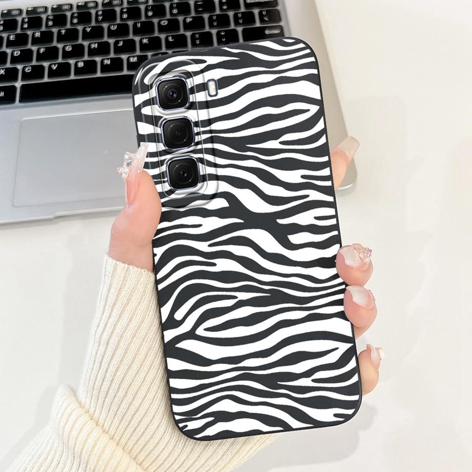 For Infinix Hot 50 50i 4G X6882 X6531 Case Liquid Silicone Soft TPU Back Cover Hot50 Hot50i Phone Funda Gothic Black Night Shell