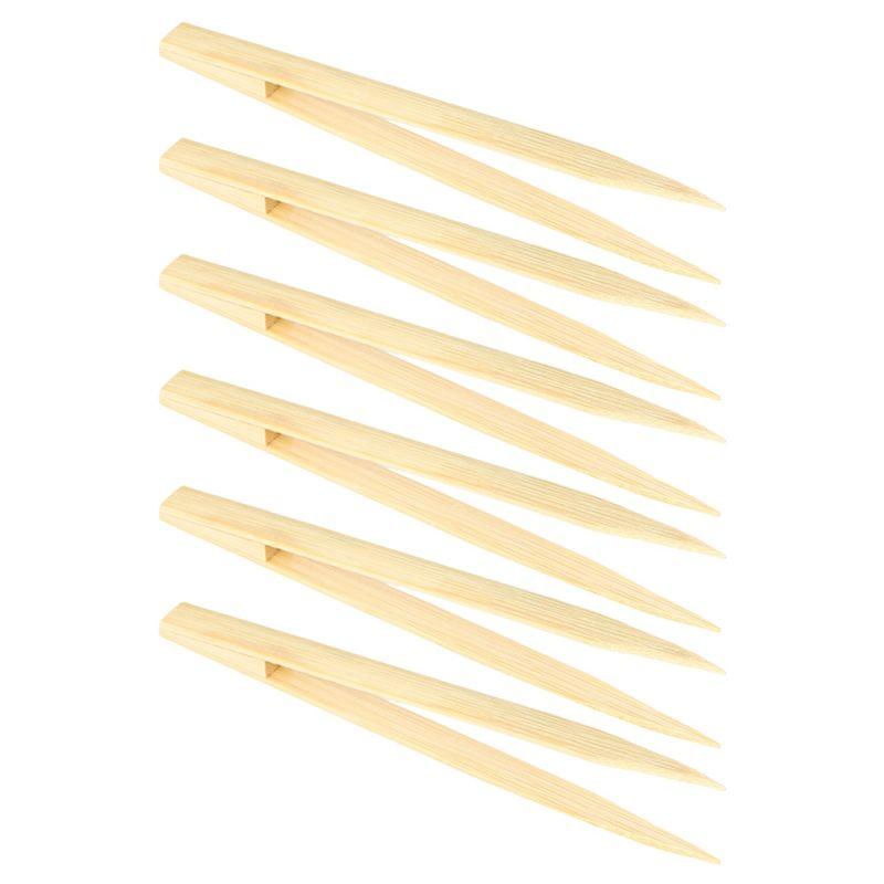 Multifunction 6X Pointy Tip Bamboo Straight Tweezer Tea Tong Handy Tool