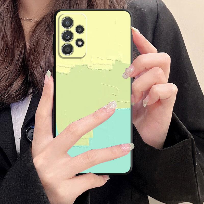 Custodia Nera Opaca Morbida Per Samsung Galaxy A53 A22 A71 A31 A51 A52 A23 A33 A32 A21s A72 A13 A11 A91 A14 Cover Funda Pittura ad Olio