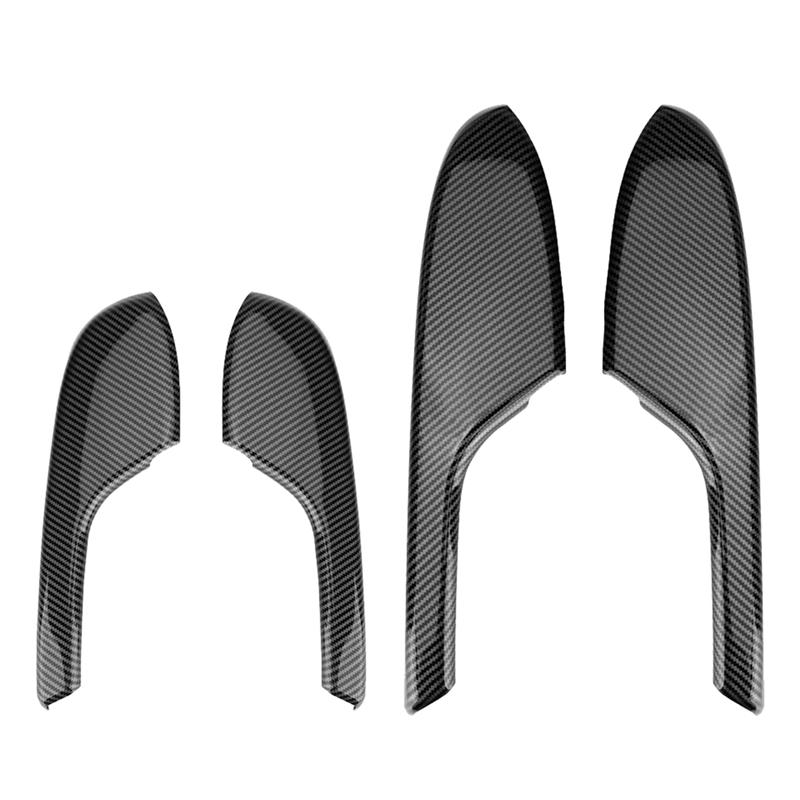 Interior Door Armrest Panel Trim Cover Accessories Component For Honda Civic 2016- 4 Pcs Carbon Fiber