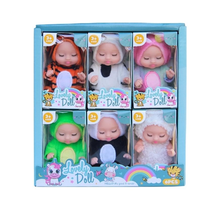 Set de mini păpuși pentru bebeluși renăscuți, drăguț, păpușă de somn cu haine, jucărie drăguță realistă din silicon pentru fetiță, băiat, ziua de naștere, cadou de Crăciun