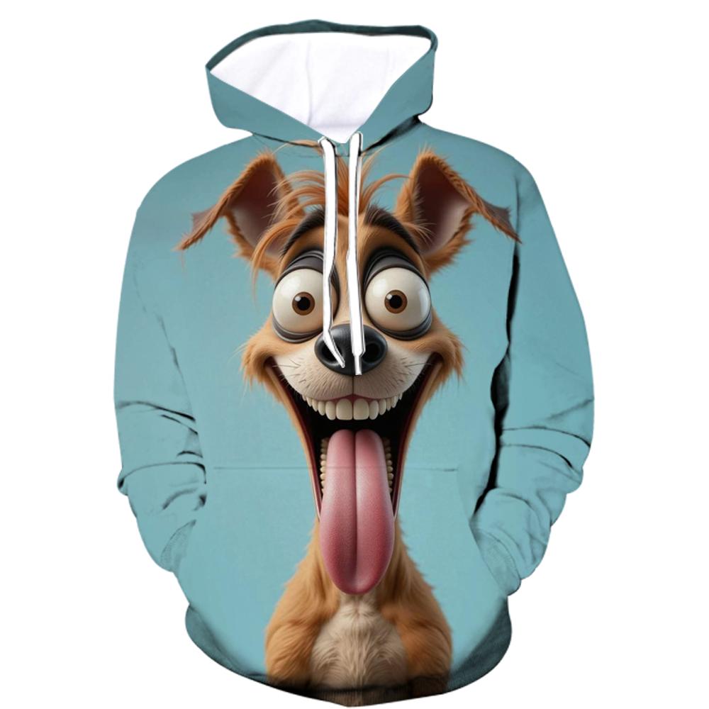 Lustige Tier Wolf Grafik Herren Damen Hoodies 3D Gedrucktes Abstraktes Muster Langarm Kapuzenkleidung Übergroße Bequeme Oberteile