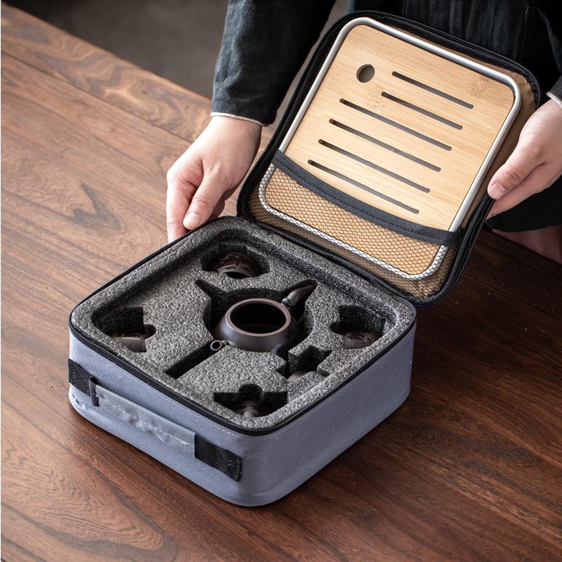 Chinesischer Stil Farbwechselndes Tee-Set Lila Ton Tragbare Teekanne Outdoor Reise Keramik Kung Fu Tee-Set Teetasse Teegeschirr Geschenk