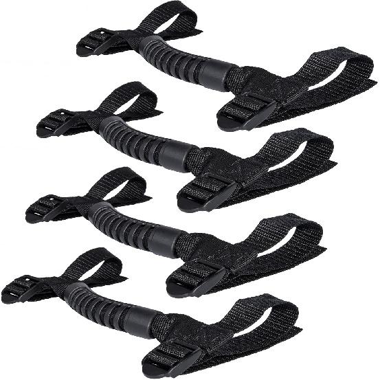 4 X Roll Bar Grab Handles Grip Handle For Jeep Wrangler YJ TJ JK JKU JL JLU Sports Sahara Freedom Rubicon X & Unlimited 1955-2024 2025 (Black)