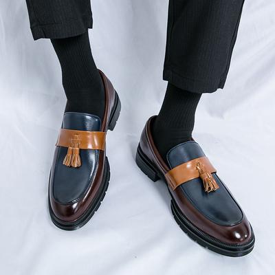 Marke Herren Bequeme Quasten Lederschuhe Frühling Herren Color Blocked Business Formelle Kleidung Ein Fuß Freizeit Lederschuhe