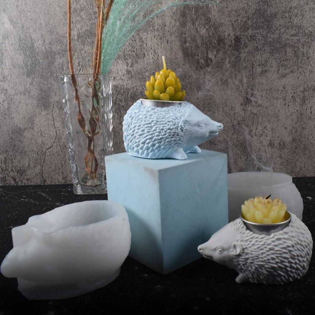 Artistic Hedgehog Resin Casting Mold Artistic Silicone Molds for Resin Casting Hedgehog Candle Holder Decoration