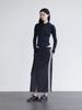 Holpeipeo Two-Line Long Skirt - Black