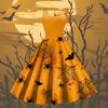 Women's Fashion Halloween Printed Sexy Strapless Gothic Cocktail Dress Punk, Vintage Dress
