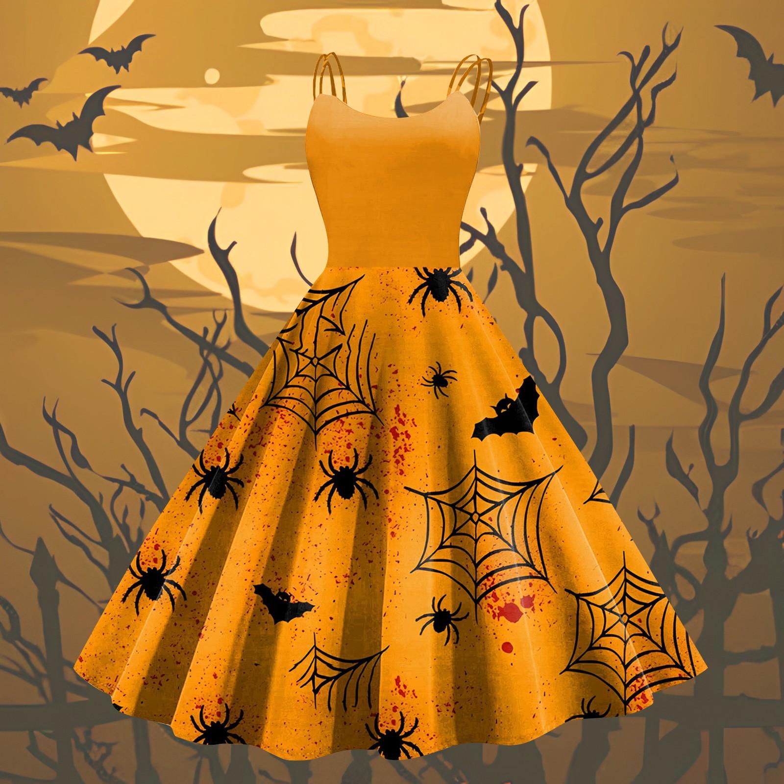 

Женская мода на Хэллоуин с принтом сексуальное готическое коктейльное платье без бретелек в стиле панк, винтажное платье S