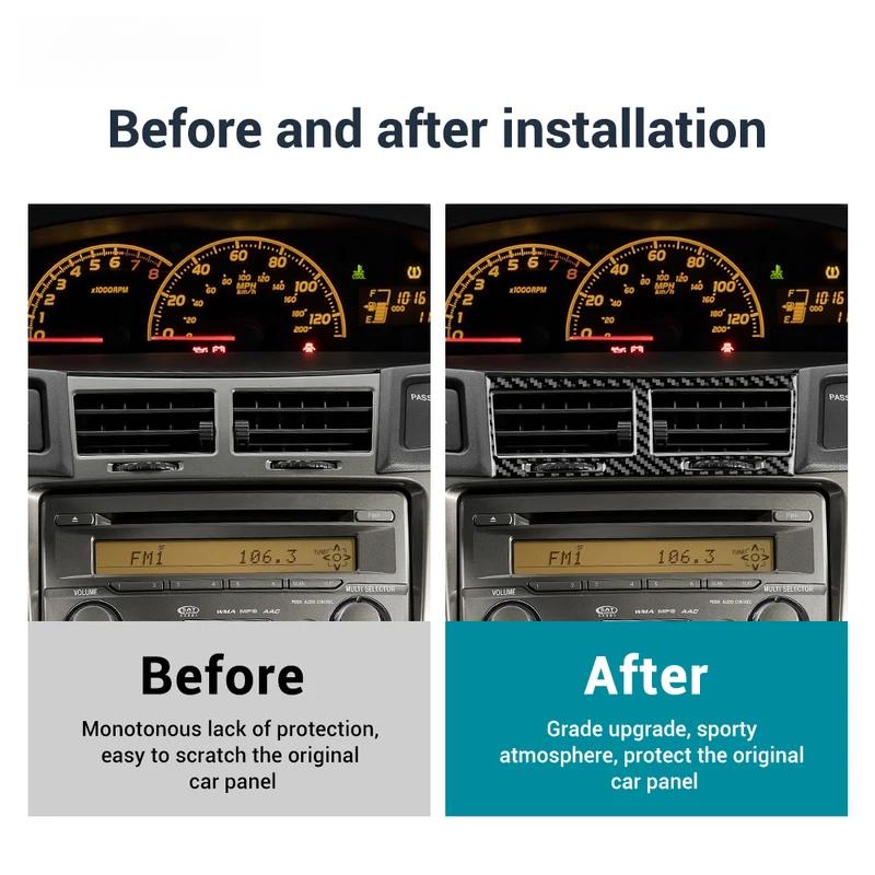 Real Soft Carbon Fiber Sticker For Toyota Yaris 2006 2007 2008 2009 2010 2011 LHD RHD Car Central Control Air Outlet Accessories.
