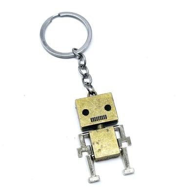 Cute Robot Doll Bag Keychain Friendship Couple Key Holder Gold