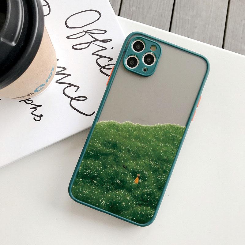 Scenery Girl Cute Illustration Phone Case For iPhone 16 15 13 12 11 Pro Max Mini SE2 7 8 14 Plus XS X XR Shockproof Back Cover