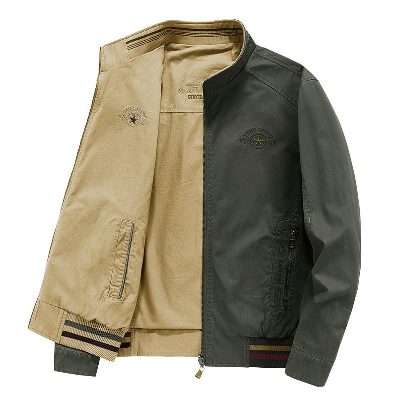 Autumn Men's New Middle-aged Jacket Men's Loose Large Size Double-sided Men's Coat