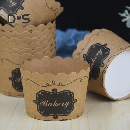 Food Grade 50Pcs Muffin Cup No Odor Wood Pulp Paper High Temperature Resistance Cake Wrapper Kitchen Supplies