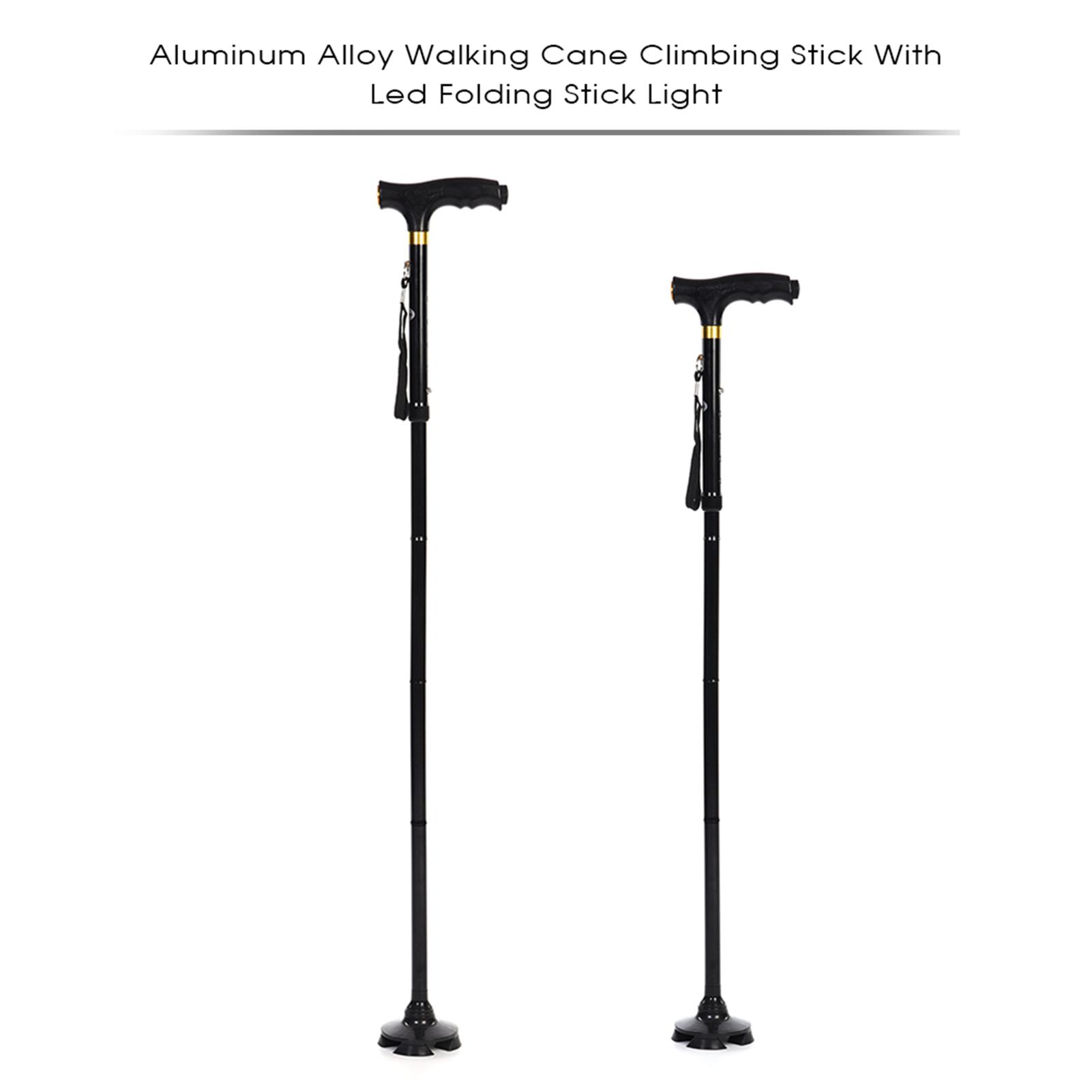

Aluminum Alloy Walking Cane Climbing Stick with Led Light Folding Stick