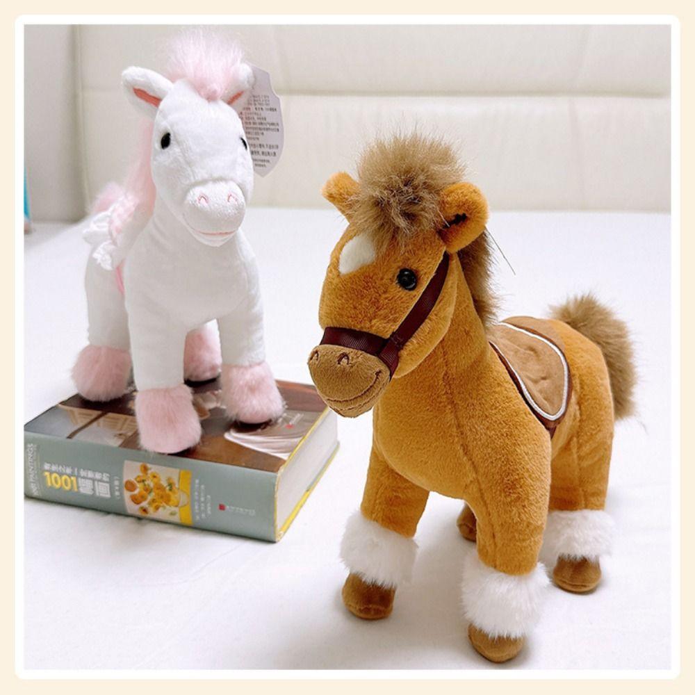 Kawaii Horse Plush Doll Toys Cute Cartoon Steed Doll Funny Zodiac Pony Figurine  Year of The Horse