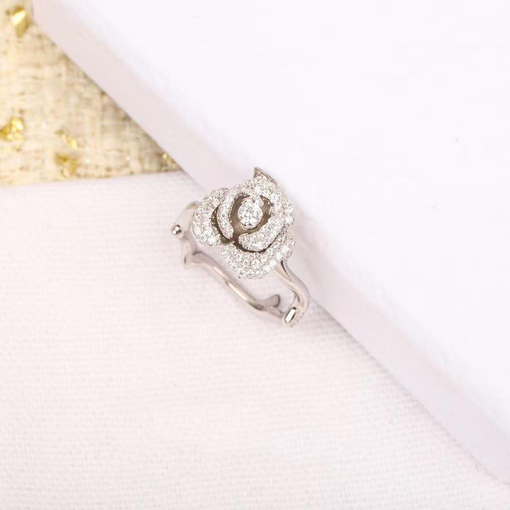 Gifts Sale New Trend Top Quality Hot Brand Classic Europe Luxury Jewelry Rings For Women Rose Flower Wedding Engagement Rings