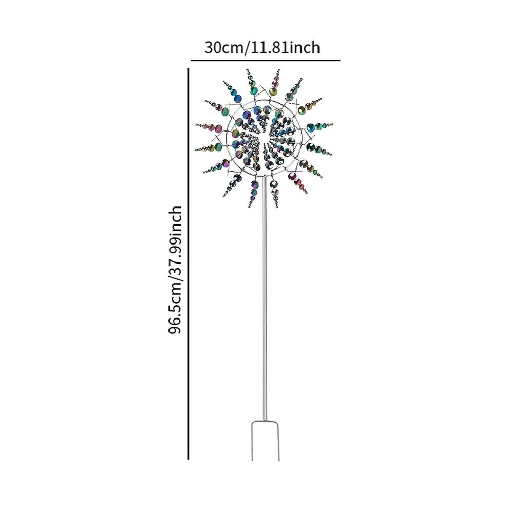Metal Windmill Spinner Yard Art Outside Garden Stake Park Rotatable for Outdoor Backyard Landscape Street Pathway Patio Decor
