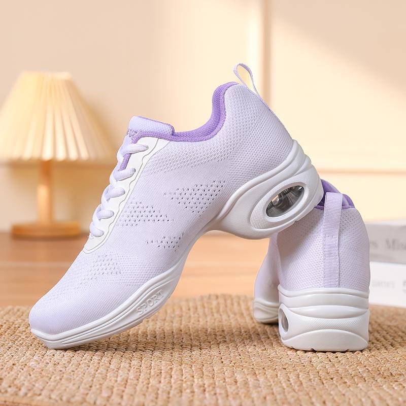 Scarpe da Ballo Moderne Donna con Ammortizzazione ad Aria Rete Traspirante Scarpe da Jazz con Lacci Sneakers Casual da Donna Ammortizzanti